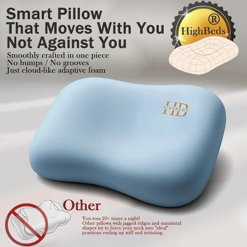 Vista 2 de Almohada cervical para el cuello, almohada para dormir de lado para aliviar el dolor de cuello, almohadas ergonómicas suaves de espuma viscoelástica