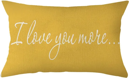 Vista 7 de Ogiselestyle Fundas de almohada de granja con frases I Love You More de 12 x 20 pulgadas, fundas de almohada lumbares decorativas para el hogar Beige