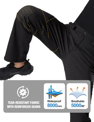 Vista 4 de FREE SOLDIER - Pantalón para hombre con forro polar, tipo cargo, para exteriores. Para excursionismo, repelente al agua, superficie suave, tejido