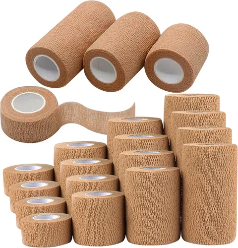 Vista 10 de Paquete de 8 envolturas para caballos de 6 pulgadas x 5 yardas, vendajes grandes autoadhesivos, cinta atlética elástica autoadhesiva, envoltura