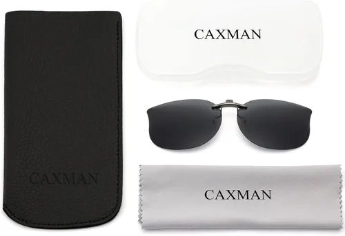 Vista 6 de CAXMAN Gafas de sol con clip de ojo de gato para mujer, lentes polarizadas de ajuste compacto, no abatibles