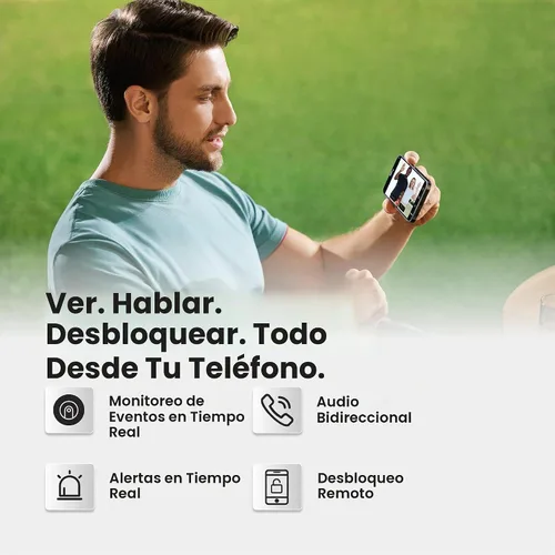 Vista 5 de Lockin Veno Pro, cerradura inteligente todo en uno para puerta delantera, baterías duales