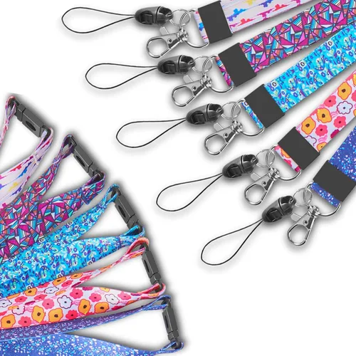 Vista 4 de YOUOWO Paquete de 5 bonitos cordones para mujeres y niños, tarjetas de identificación y portatarjetas, ancho de 0.79 pulgadas (0.8 in)