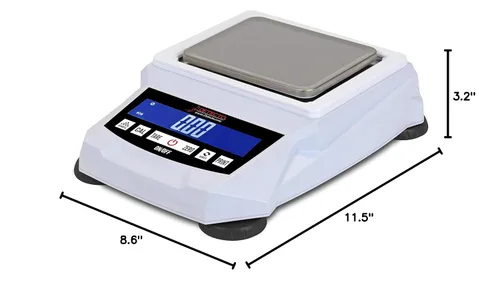 Vista 3 de Detecto Balanza digital de precisión 420-1200, capacidad de 42.33 oz x 0.00 oz, certificado NTEP, plataforma de acero inoxidable, batería recargable