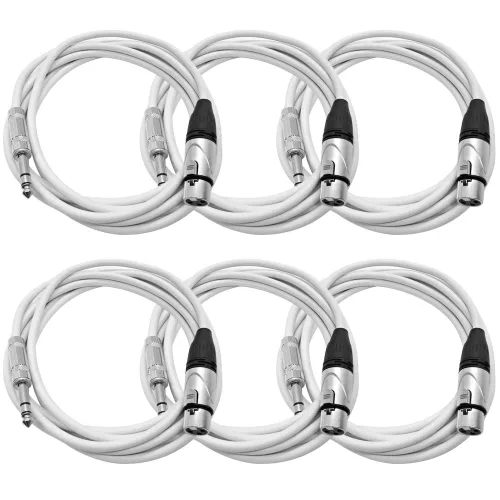 Vista 5 de Seismic Audio - SATRXL-F2-6 Paquete de cable de conexión XLR negro de 2 pies XLR hembra a 1/4" TRS