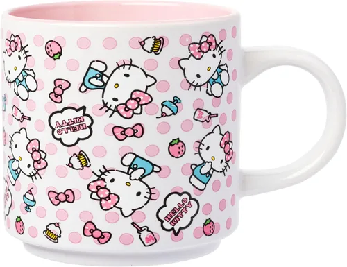 Vista 33 de Silver Buffalo Strawberry Shortcake Bake the World a Better Place - Taza ancha de cerámica con leche, 17 onzas