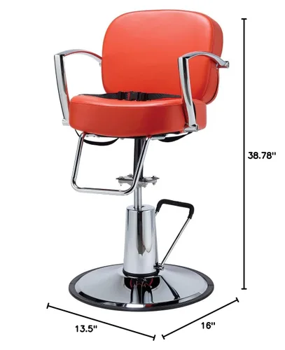 Vista 2 de Pibbs 3770 Pisa - Silla de estilo infantil para salones, brazos cromados, reposapiés en forma de U, correa de seguridad, diseño moderno, fabricado