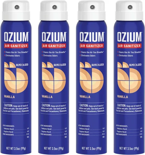 Vista 12 de Ozium Desinfectante de aire y eliminador de olores de 3.5 onzas para hogares, automóviles, oficinas y más, aroma a negro carbón, paquete de 2