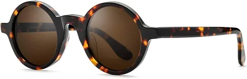 Vista 5 de HEPIDEM Acetate - Lentes ópticos redondos vintage con marco de gafas ópticas Zolman