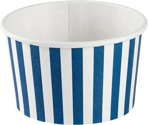 Vista 33 de Restaurantware Coppetta - Vasos de postre de 3 onzas, 50 tazas desechables para helado, tapas se venden por separado, cuencos de papel a cuadros