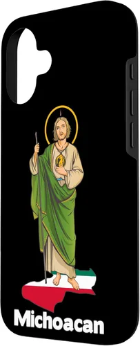 Vista 2 de Funda para iPhone 16 San Judas Tadeo con Michoacán México