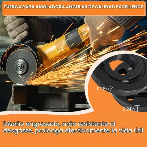 Vista 3 de Podoy Kit de tuercas y llaves para amoladora angular, 3 piezas, repuesto
