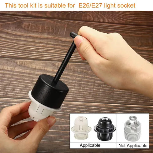 Vista 5 de MECCANIXITY Herramienta de extracción de anillo de enchufe E26/E27, estilo de 12 dientes, con anillos de enchufe para base media, accesorios