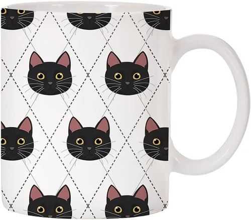 Vista 14 de Adorable Cat Breed Design Argyle Pattern Taza de café de cerámica (abisinian)
