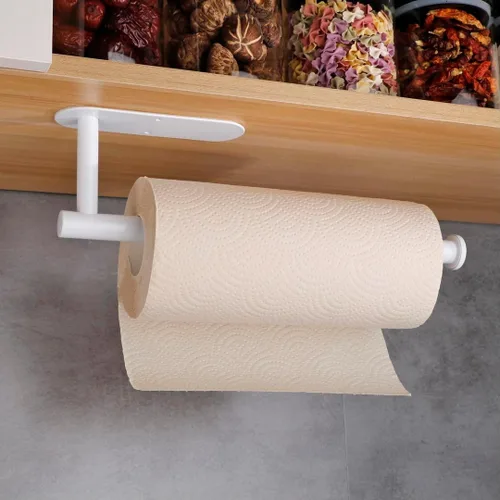 Vista 8 de Toalleros de papel para cocina, soporte adhesivo para toallas de papel debajo del gabinete, montaje en pared para toalla de cocina de 13 pulgadas