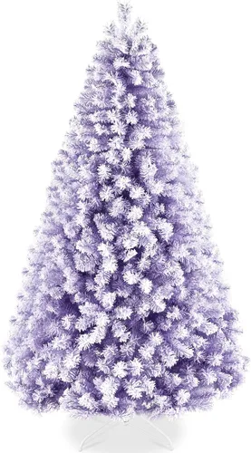 Vista 9 de Best Choice Products - Árbol artificial de Navidad flocado, pino de 1.4 m, premium, sin iluminación, con ramas completas, soporte de metal - Verde