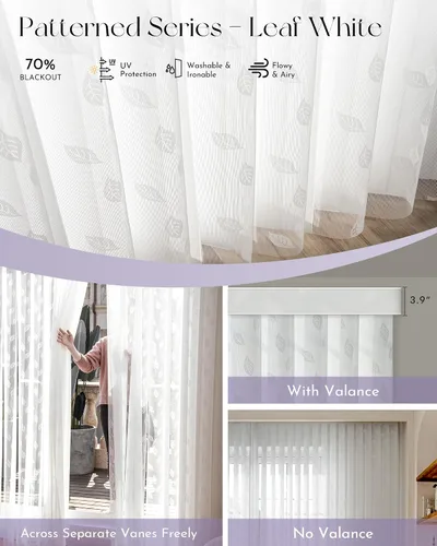 Vista 6 de Graywind Persianas verticales transparentes motorizadas compatibles con Alexa Google, cortinas transparentes inteligentes de privacidad, filtrado