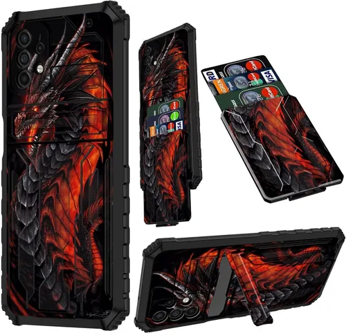 Vista 40 de Funda para Samsung A13 5G, Galaxy A13 5G con tarjetero desmontable atril resistente a prueba de golpes funda protectora para Samsung Galaxy A13 Gato