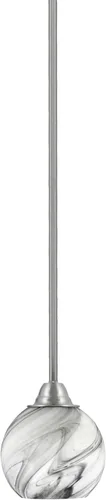 Vista 191 de Toltec Lighting Paramount - Mini colgante de 1 luz en acabado negro mate con cristal de arte perla de 7 pulgadas y estilo negro