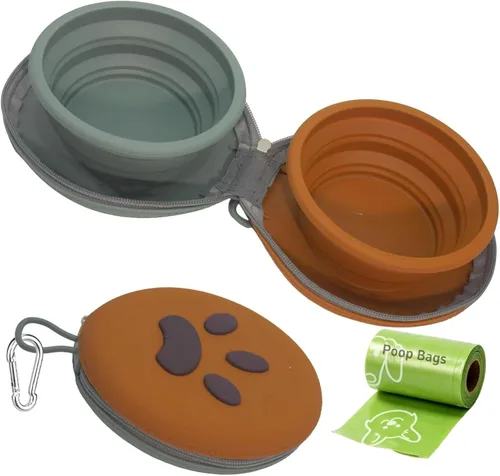 Vista 10 de Mosquetón de silicona portátil plegable 2 en 1 para perros
