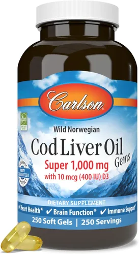 Vista 11 de Carlson Cod Liver Oil gemas – ligera Limón 1.000 mg 150 + 30 sgels