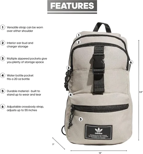 Vista 2 de adidas Originals Utility 3.0 Sling, Wonder BeigeNegro, Utility 3.0 Sling
