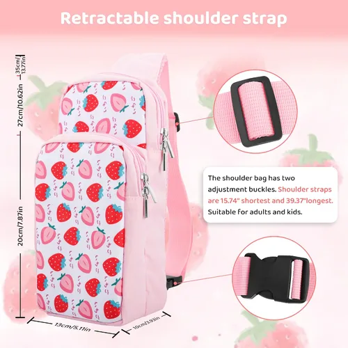 Vista 3 de GLDRAM Travel Bag Bundle for Nintendo Switch, Cute Carrying Case for Switch Lite & Switch OLED, Shoulder Bag Accessories Kit for Switch with Game