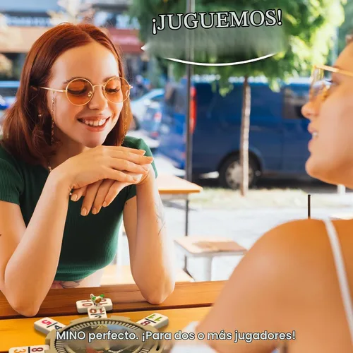 Vista 6 de Juego doble de domino de pie de pollo y tren mexicano de tamaño profesional y numeral 12