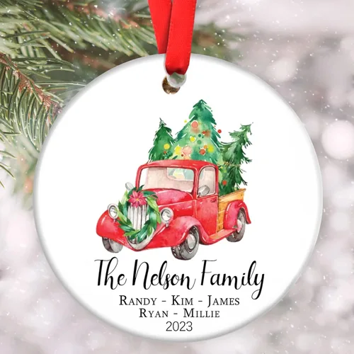 Vista 25 de Adornos familiares personalizados, adorno de Navidad familiar, decoración del hogar de Navidad, regalos de Navidad para la familia, adornos de árbol