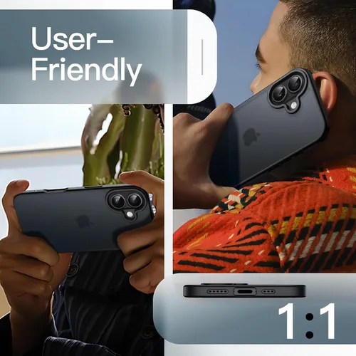 Vista 7 de JETech Funda mate para iPhone 17 de 6.3 pulgadas, protección contra caídas de grado militar, carcasa trasera translúcida esmerilada minimalista
