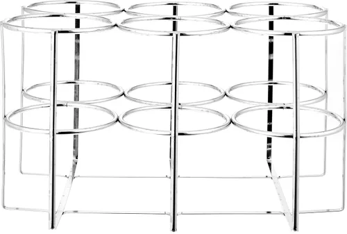 Vista 2 de Drive Medical 18114 Economy - Estante de oxígeno, cromado Chrome-Finished Oxygen Rack Keeps Cylinders Secure and Upright on Wheelchairs and