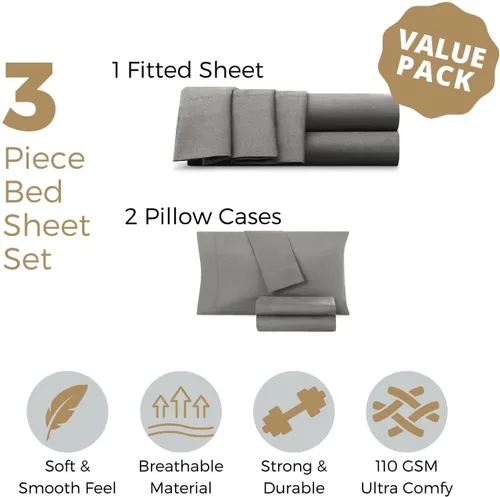 Vista 3 de Empyrean Bedding - Sábanas bajeras tamaño Queen, con sábana de cajón extra profunda – Juego de sábanas bajeras extra profundas, de 24 pulgadas