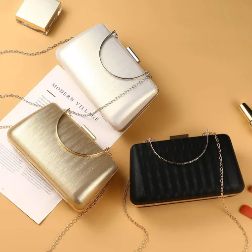 Vista 5 de ZHANNI Elegante caja de embrague de noche para mujer, con marco de metal, bolso de noche, bolso de mano, boda, graduación, fiesta, novia, embrague