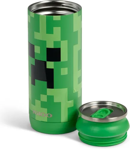 Vista 6 de Igloo MineCraft Creeper - Botella de hidratación de acero inoxidable de 16 onzas, botella de agua aislada, taza de viaje reutilizable