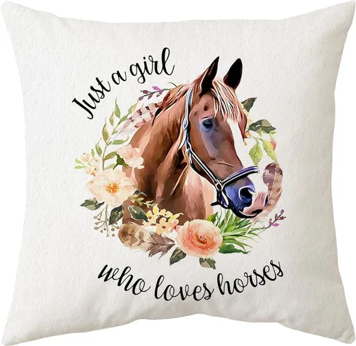 Vista 9 de Sidhua Funda de almohada con temática de pollo de granja para el hogar, funda de almohada con diseño de Just A Girl Who Loves Chickens, 18 x 18
