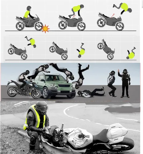 Vista 2 de Chaleco inflable reflectante con bolsa de aire para motocicleta, con diseño de malla 3D (negro, pequeño)