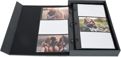 Vista 4 de Memories - Álbum de fotos de mesa auxiliar, capacidad para 180 fotos de 4 x 6 pulgadas, lino gris