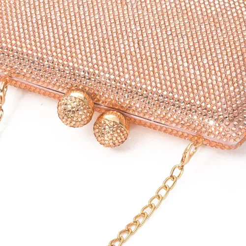Vista 5 de Bolso de noche con diamantes de imitación completos para mujer, dije de cumpleaños, compromiso, boda, fiesta