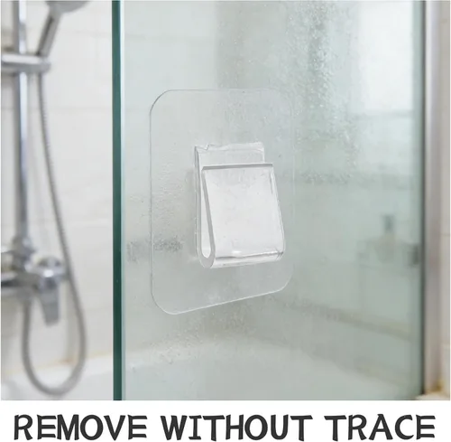 Vista 3 de 24pcs Adhesive Shower Shelf Hooks, Acrylic Replacement Wall Hook