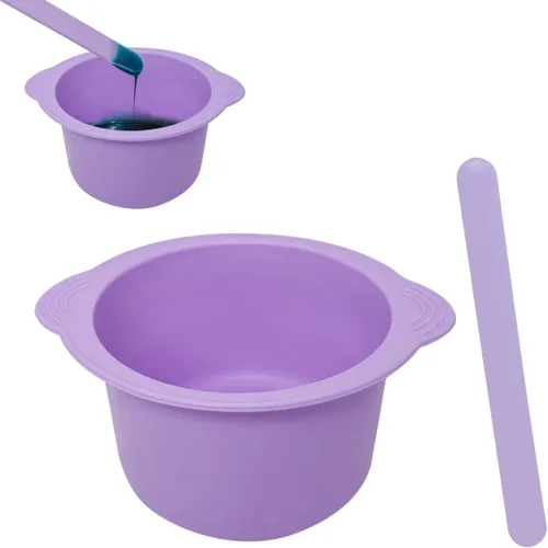 Vista 9 de KVZVK Cuenco de Cera de Silicona Antiadherente Recipiente Forro para Depilación con Espátula de Cera (Rosa)