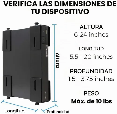 Vista 3 de HumanCentric Soporte de pared ajustable para dispositivo, caja de cable y soporte para módem, adaptador de pared ajustable para dispositivos