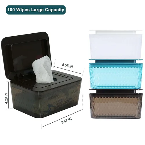 Vista 6 de Dispensador de toallitas húmedas para bebés, contenedor de toallitas húmedas de mayor capacidad, contenedor de toallitas para baño, mantiene