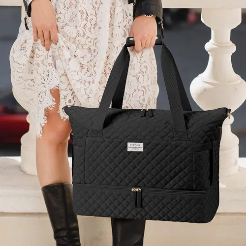Vista 7 de Bolsa de lona de gimnasio para mujer, K-negro, Bolsa de viaje