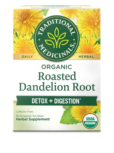 Vista 15 de Traditional Medicinals Té, hoja y raíz de diente de león orgánico, apoya la función renal y la digestión saludable, 48 bolsas de té (paquete de 3)