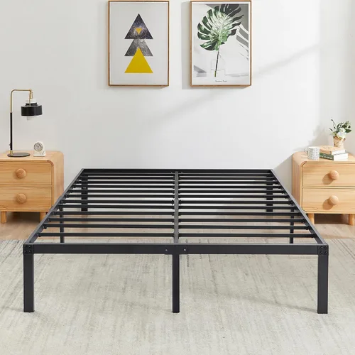 Vista 2 de VECELO - Base de cama metálica tamaño matrimonial de 14 pulgadas, moderna (juego de 2)