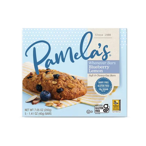 Vista 4 de Pamela's Whenever Bars Quartet - Cuarteto de barras sin gluten para el desayuno y aperitivos para llevar, almendra de arándano, especias de nuez