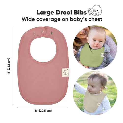 Vista 2 de KeaBabies Paquete de 8 baberos orgánicos para bebés para niñas y niños y paquete de 10 baberos bandana para bebé, baberos de dentición para niños