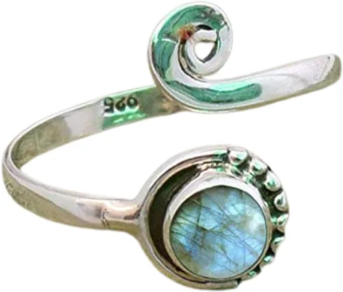 Vista 62 de Anillo de dedo del pie de piedra preciosa de plata de ley 925, joyería para el cuerpo, anillo de dedo del pie de la mano de la mano de la piedra