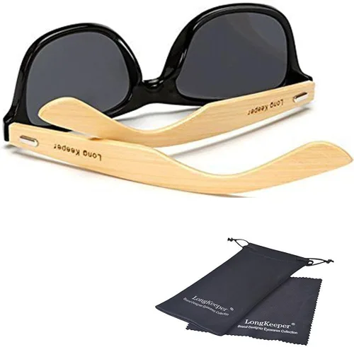 Vista 7 de Long Keeper Bamboo Wood Brazos Gafas de sol para mujeres hombres