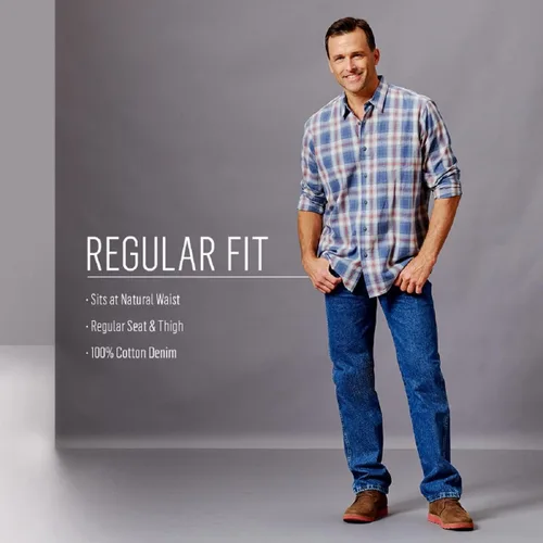 Vista 5 de Wrangler Authentics - Jeans clásicos de 5bolsillos y corte relajado y flexible para hombre